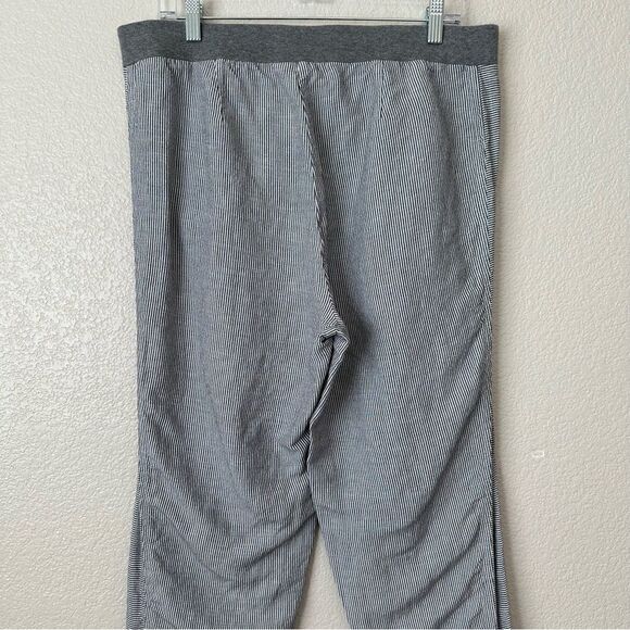 J. Jill Linen Blend White Gray Striped Pull On Pants - Picture 7 of 12